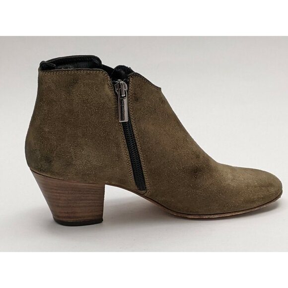 Aquatalia x Martin K Suede Ankle Boots Olive Green Womens 7 Italian Leather - Picture 8 of 12